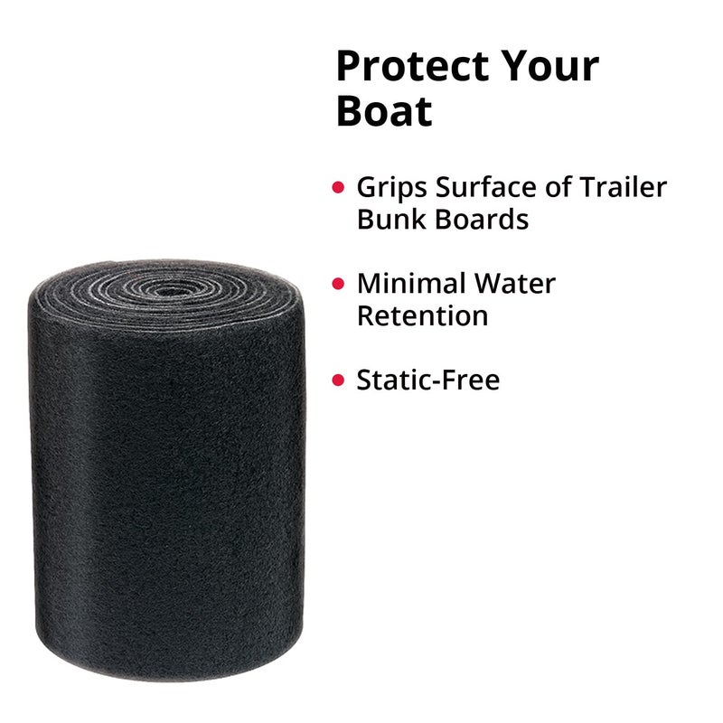 SeaSense: Boat Trailer Bunk Carpet - Cut for Custom Fit - WeatherProof Marine Carpet Material, Durable & Static Free - Charcoal, 8â€ - 12â€™,Black - Image 2